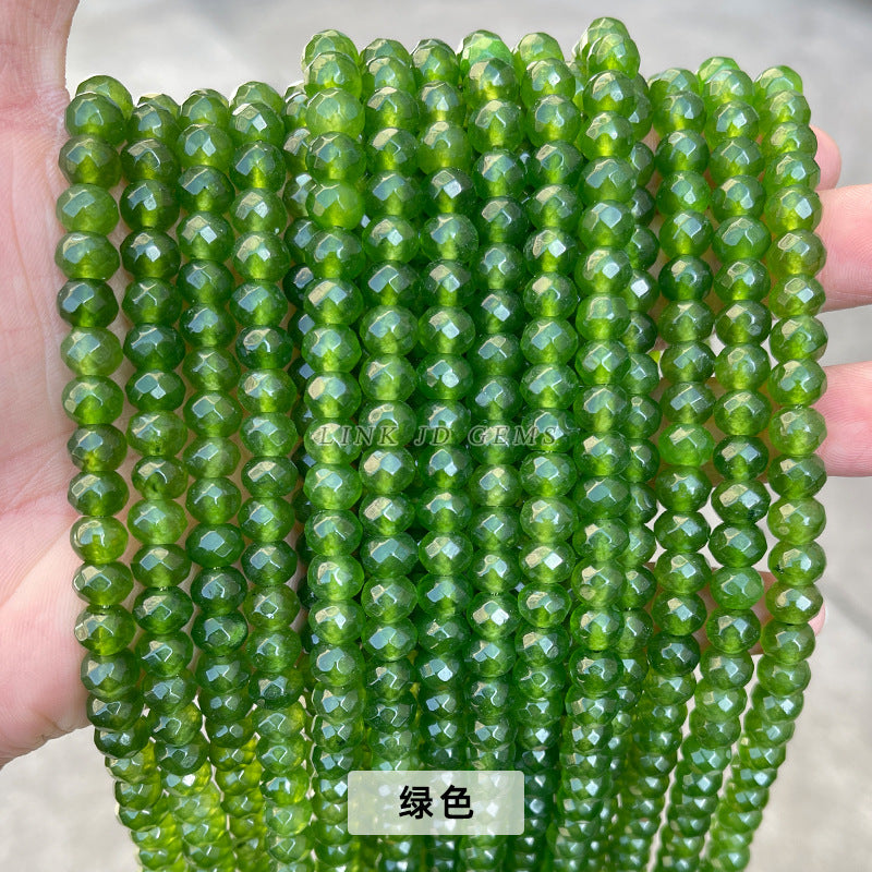 5 * 8Mm high quality colorful chalcedony cut abacus beads loose beads