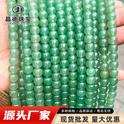 8/10Mm natural green Dongling jade loose beads