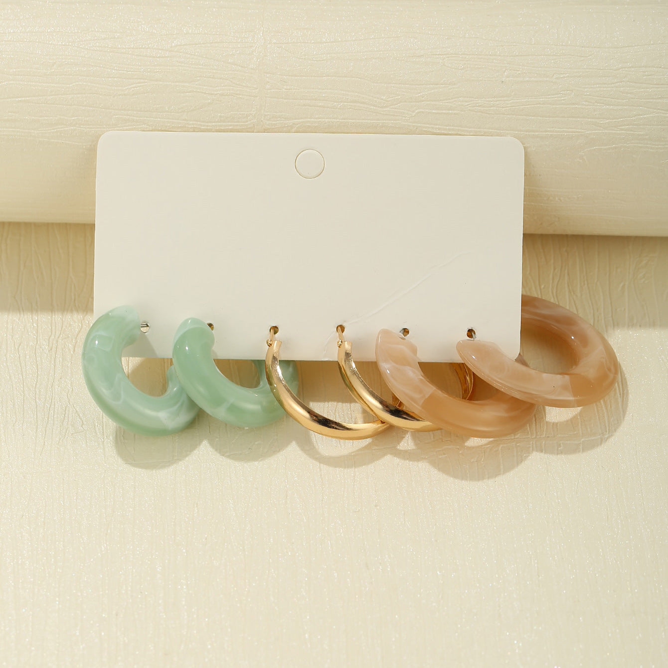 Acetate earrings set of 3 pairs