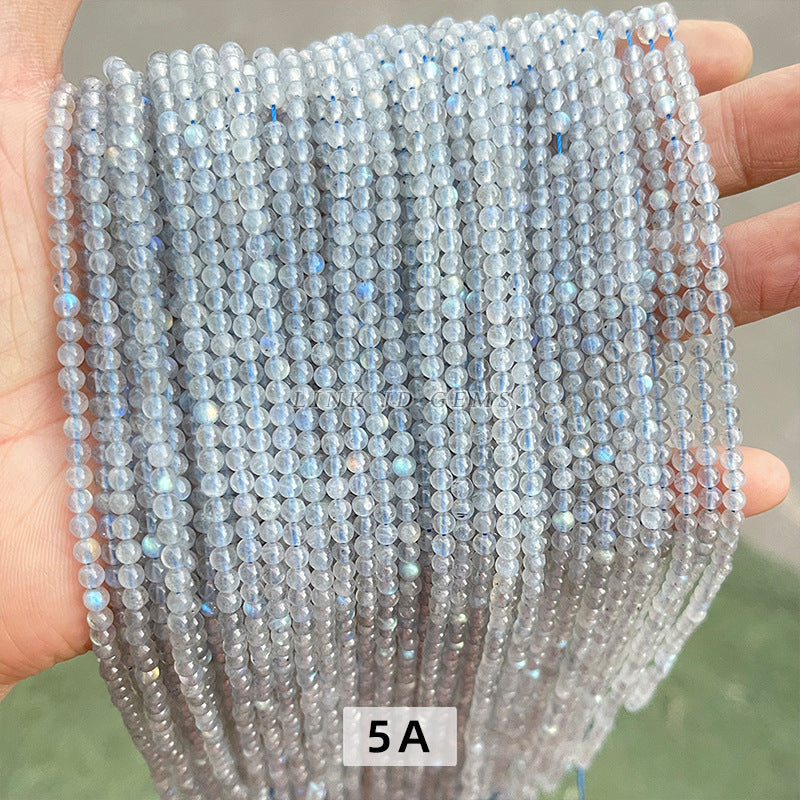 3-4Mm Natural 7A Gray Moonlight Loose Beads