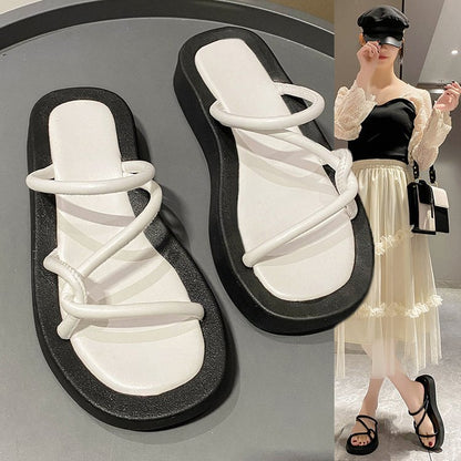 Pull-up platform slippers