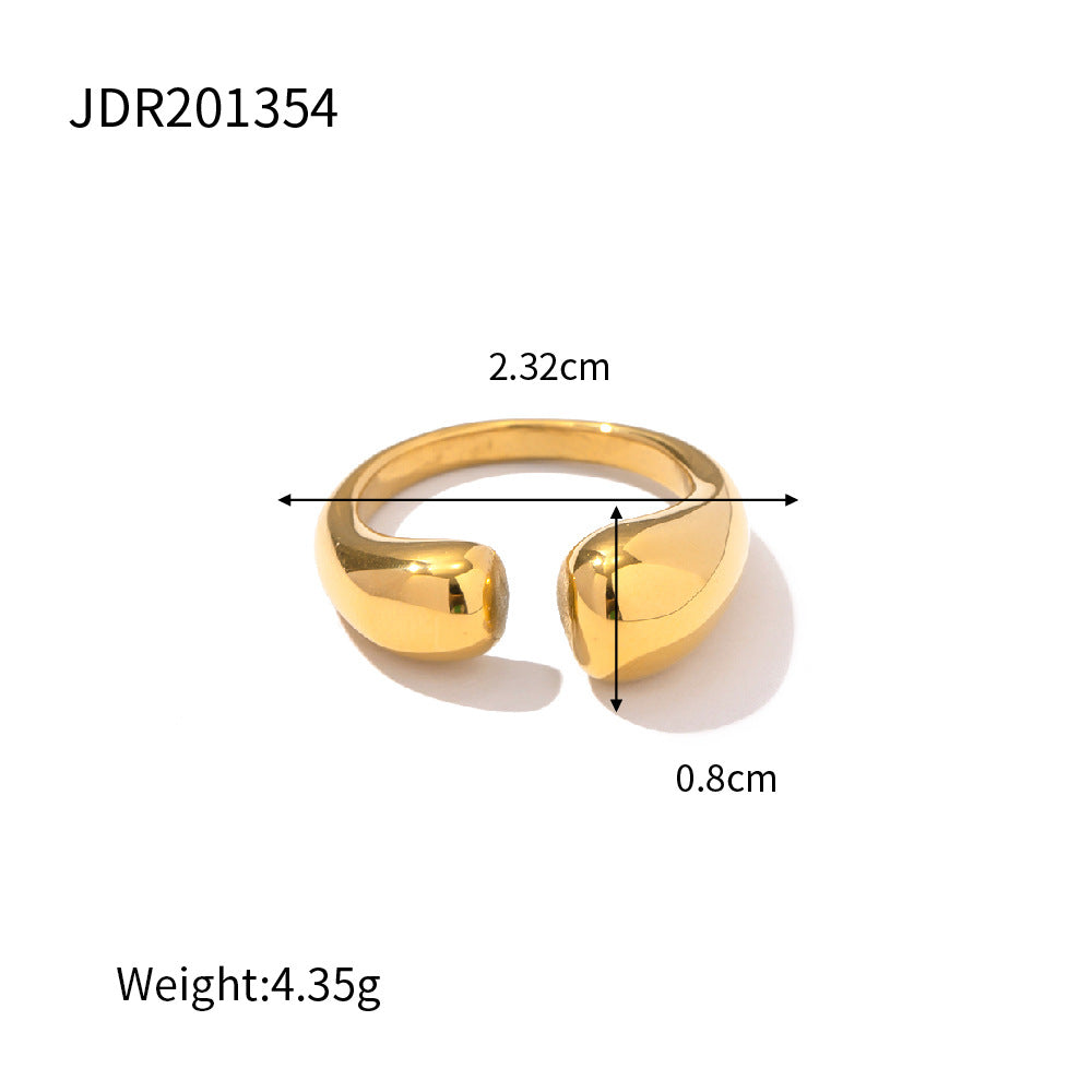 Polished gold-plated stainless steel ring