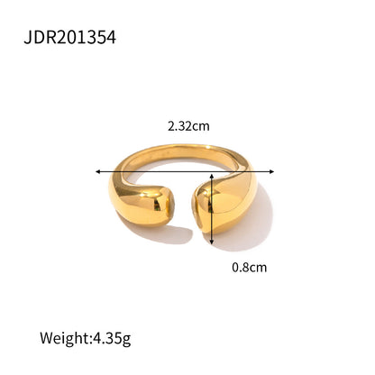 Polished gold-plated stainless steel ring