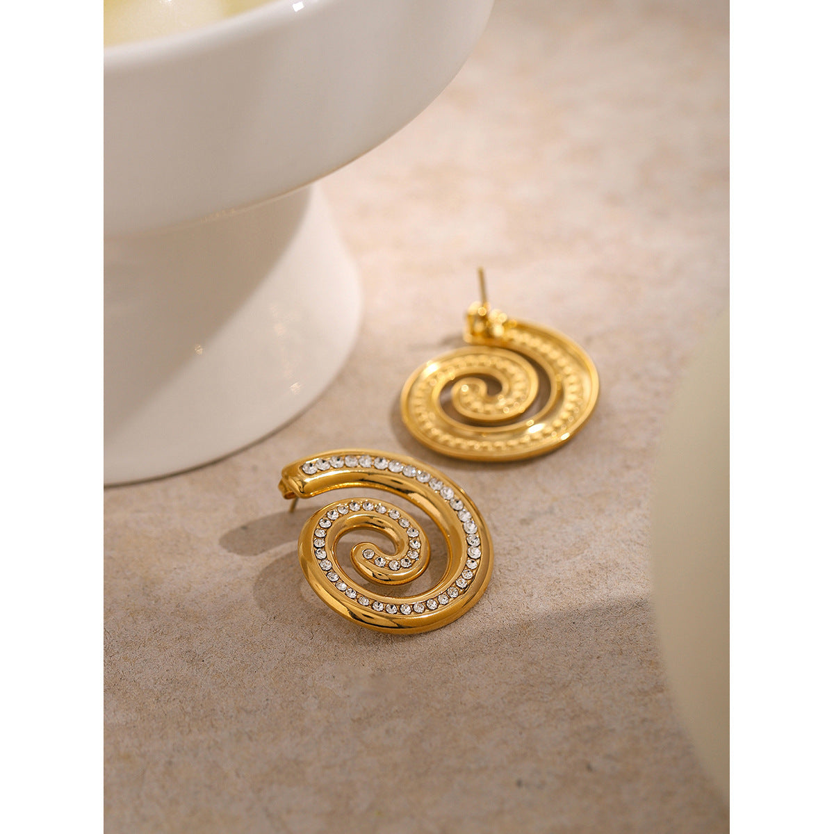 Twist-on diamond earrings