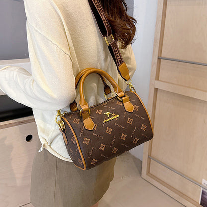 New contrasting color PU printed shoulder bag wholesale