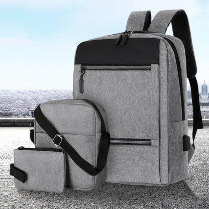 USB charging business three-piece backpack