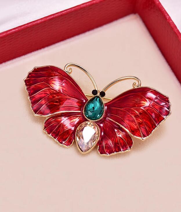 Vintage Enamel Butterfly Brooch