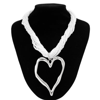 Multi-layer love heart pendant necklace