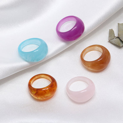 Colored resin ring