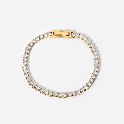 14K gold bracelet inlaid with zircon