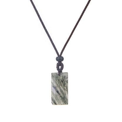 Crystal Rectangular Square Pendant Necklace