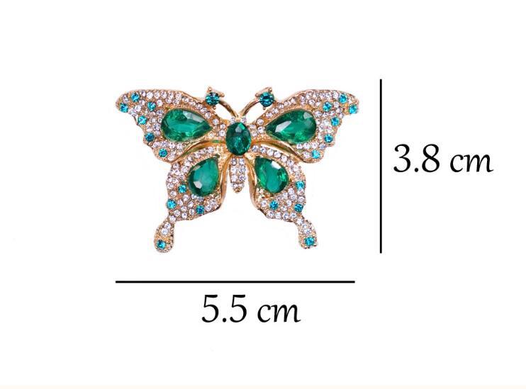 Emerald Temperament Butterfly Brooch