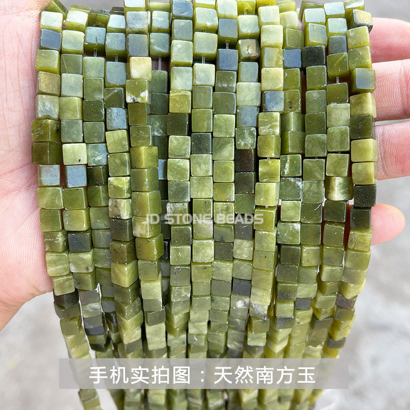 6Mm square loose bead crystal jade