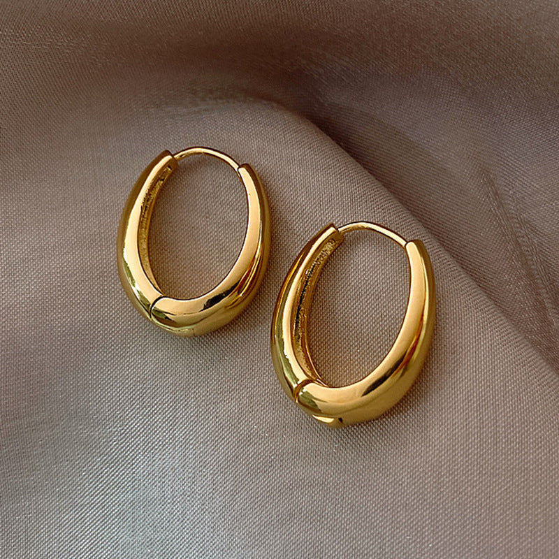 Premium Gold Silver Plain Ring Earrings