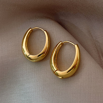 Premium Gold Silver Plain Ring Earrings