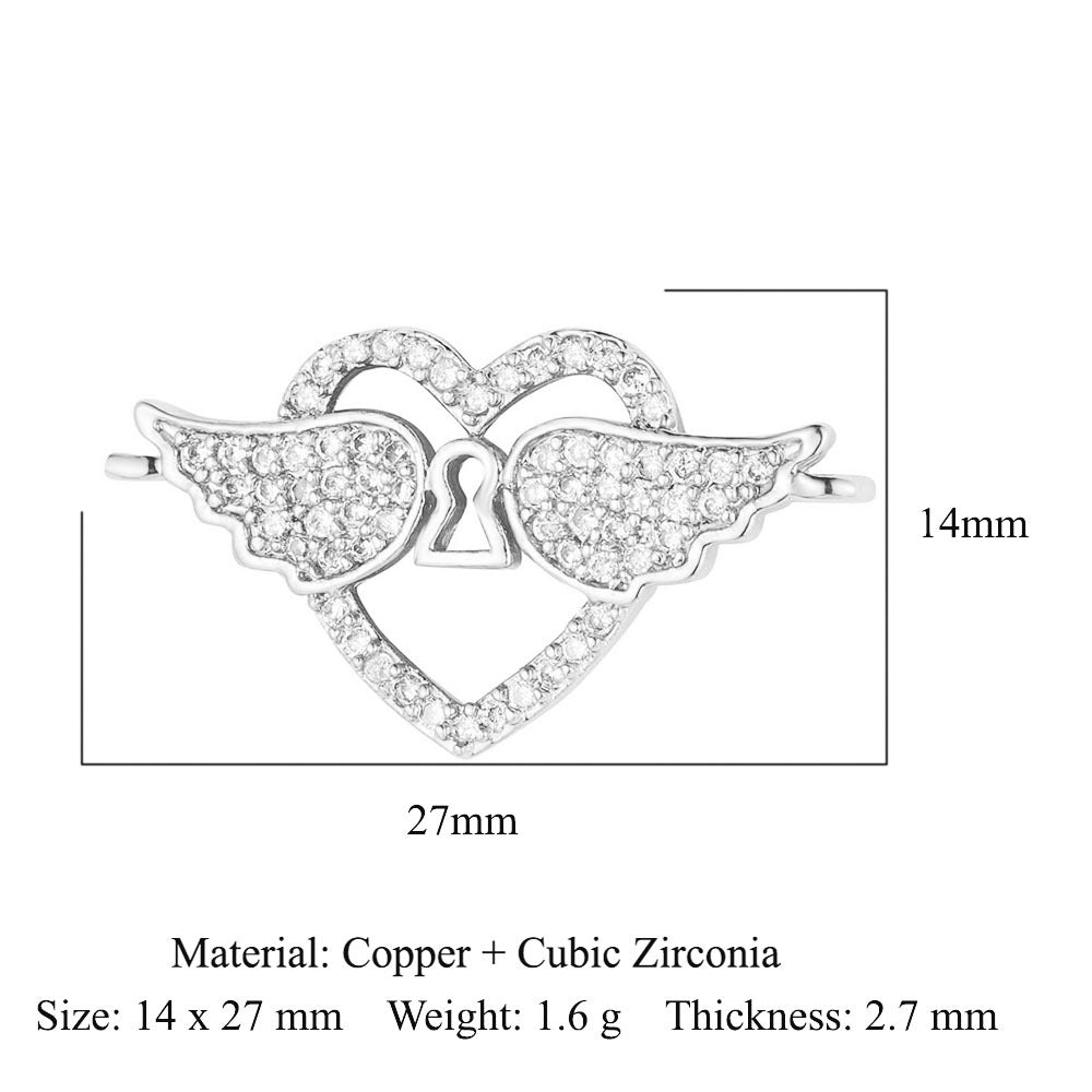 Accesorios de joyería DIY de cobre y circón que gotean amor 