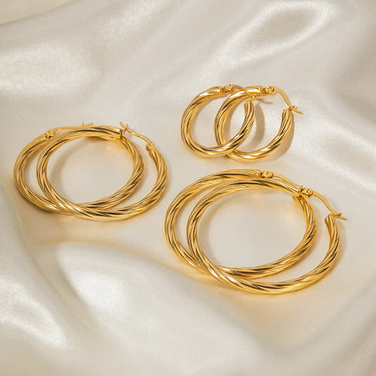 Titanium steel hoop earrings for women