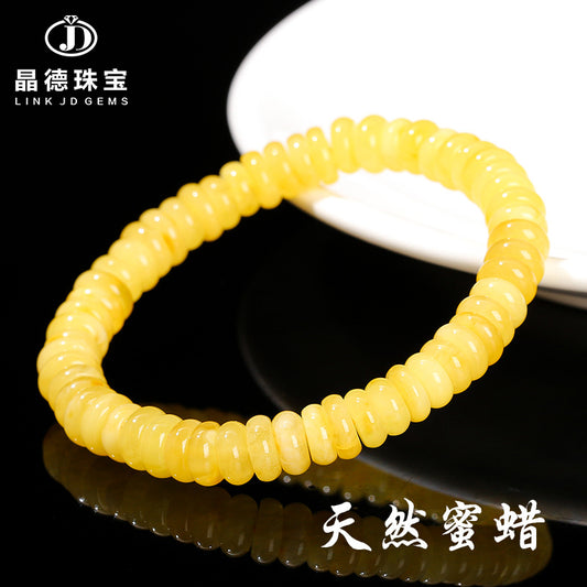 Natural beeswax rough stone septum bracelet.