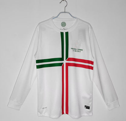 12 Euro Portugal Ronaldo Figo White Away Long Short Sleeve