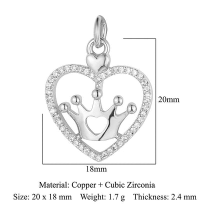 Love Lock Cross Heartbeat Crown Pendant Accessories