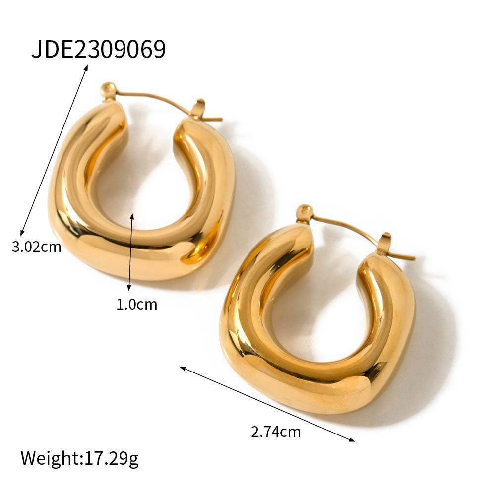 Double layer twist oval earrings