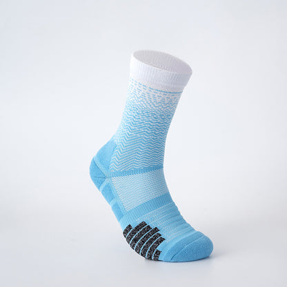 Mid-Length Basketball Socks Thick Gradient Color