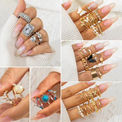 Hip Hop Set Rhinestone Set Ring