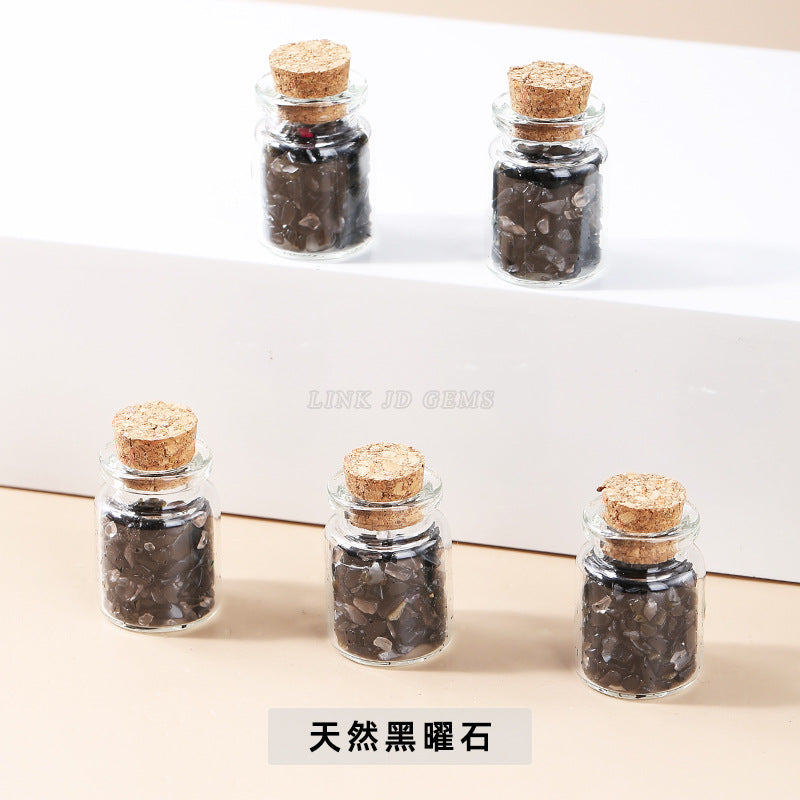 Natural crystal gravel wishing bottle