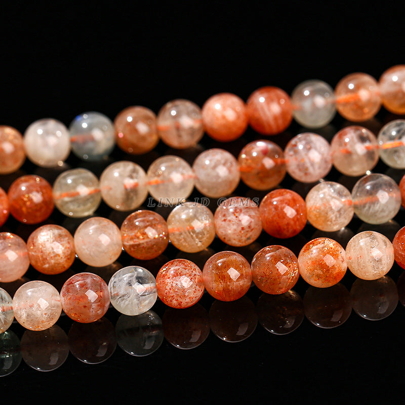 Natural arushite loose beads gold dot sunstone round beads