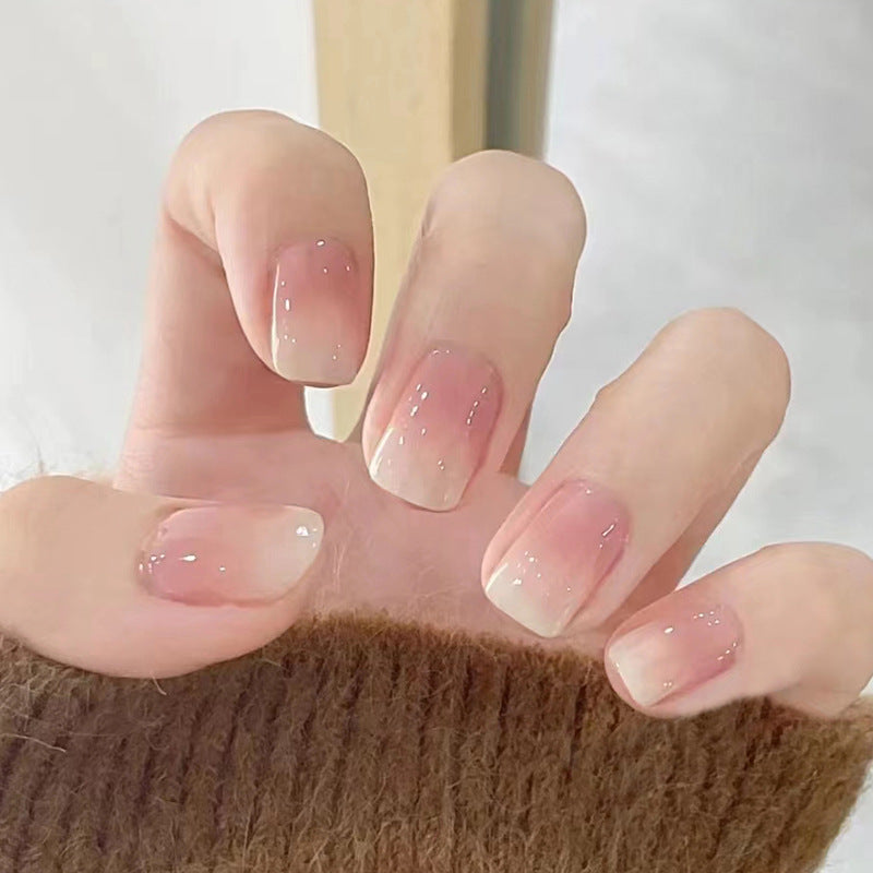 Natural Minimalist Short Gradient Wearable Nails