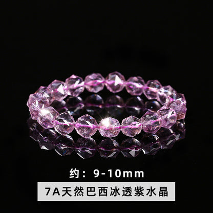 Natural purple jade rectangular sugar cube bracelet