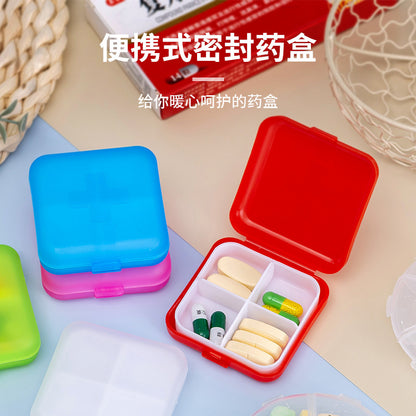 Cross-Shaped 4-Compartment Pill Box