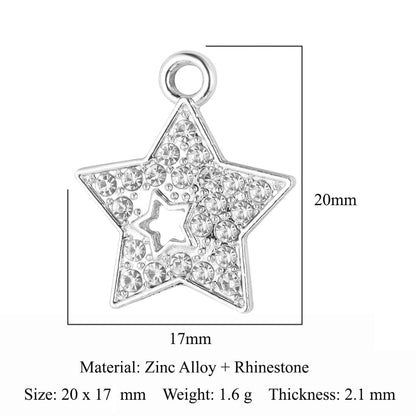 5 pcs/pack star moon sun zinc alloy pendant