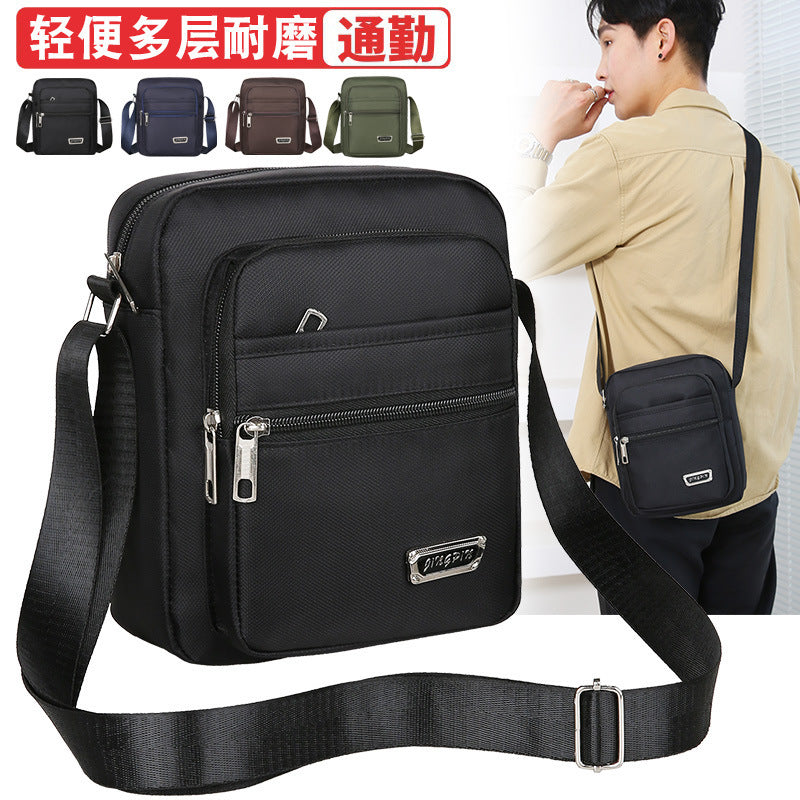 Large capacity multi-layer waterproof men's satchel bag