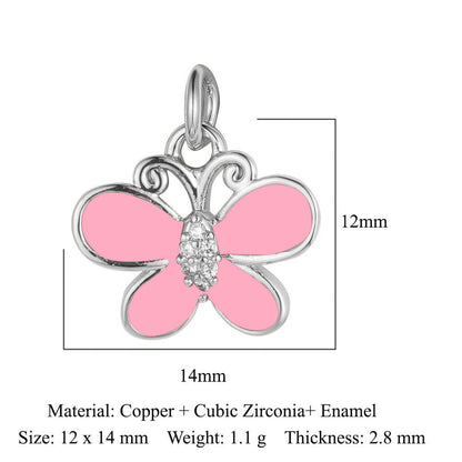 Heart-shaped copper zircon pendant bear snake scorpion