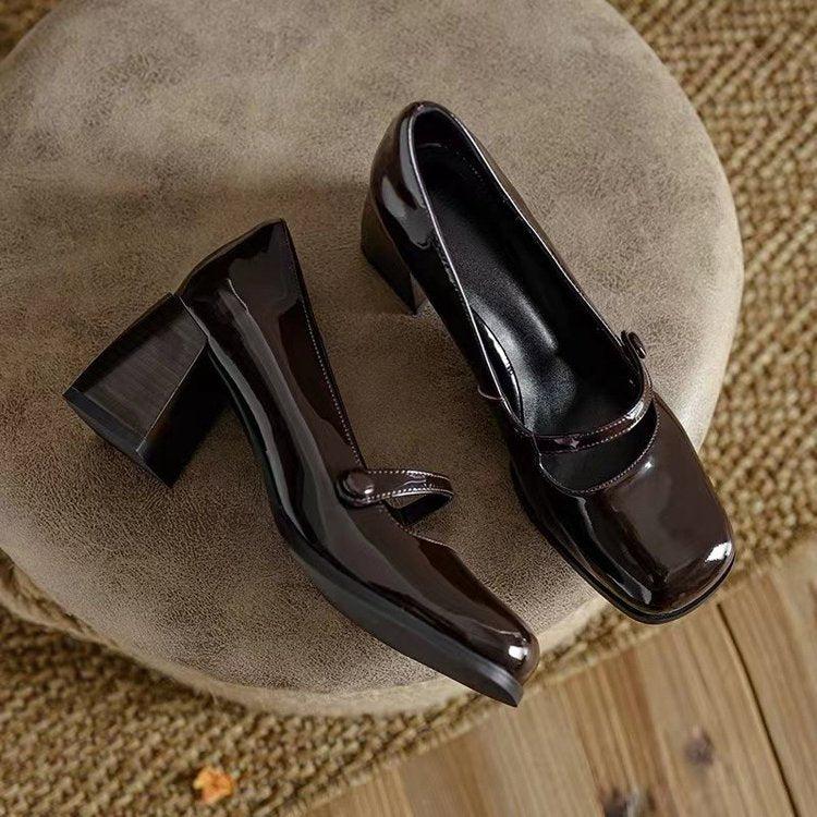 Versatile Trend Square Head Shoes Women