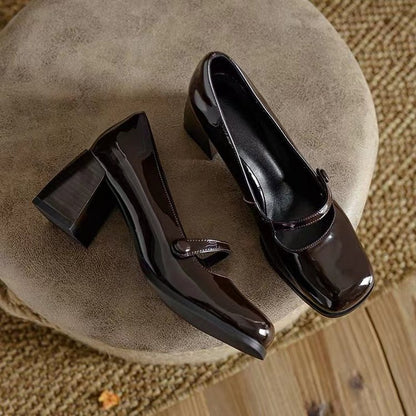 Versatile Trend Square Head Shoes Women