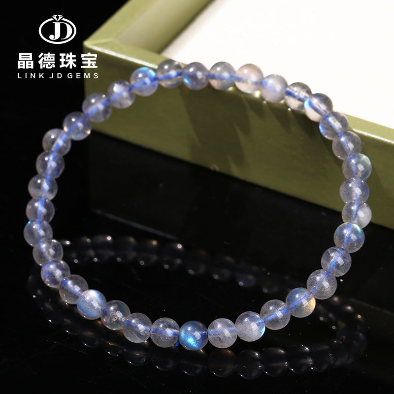 5A Natural Gray Moonstone Bracelet