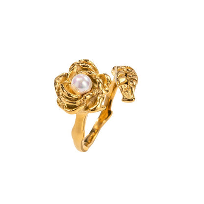 Camellia and pearl ring