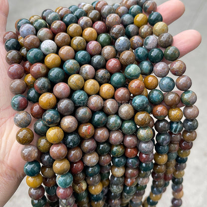 Natural green marine agate loose beads