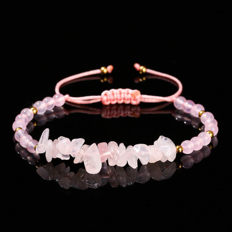 Natural crystal gravel woven bracelet