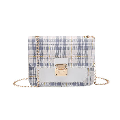 Ladies bags plaid square bag