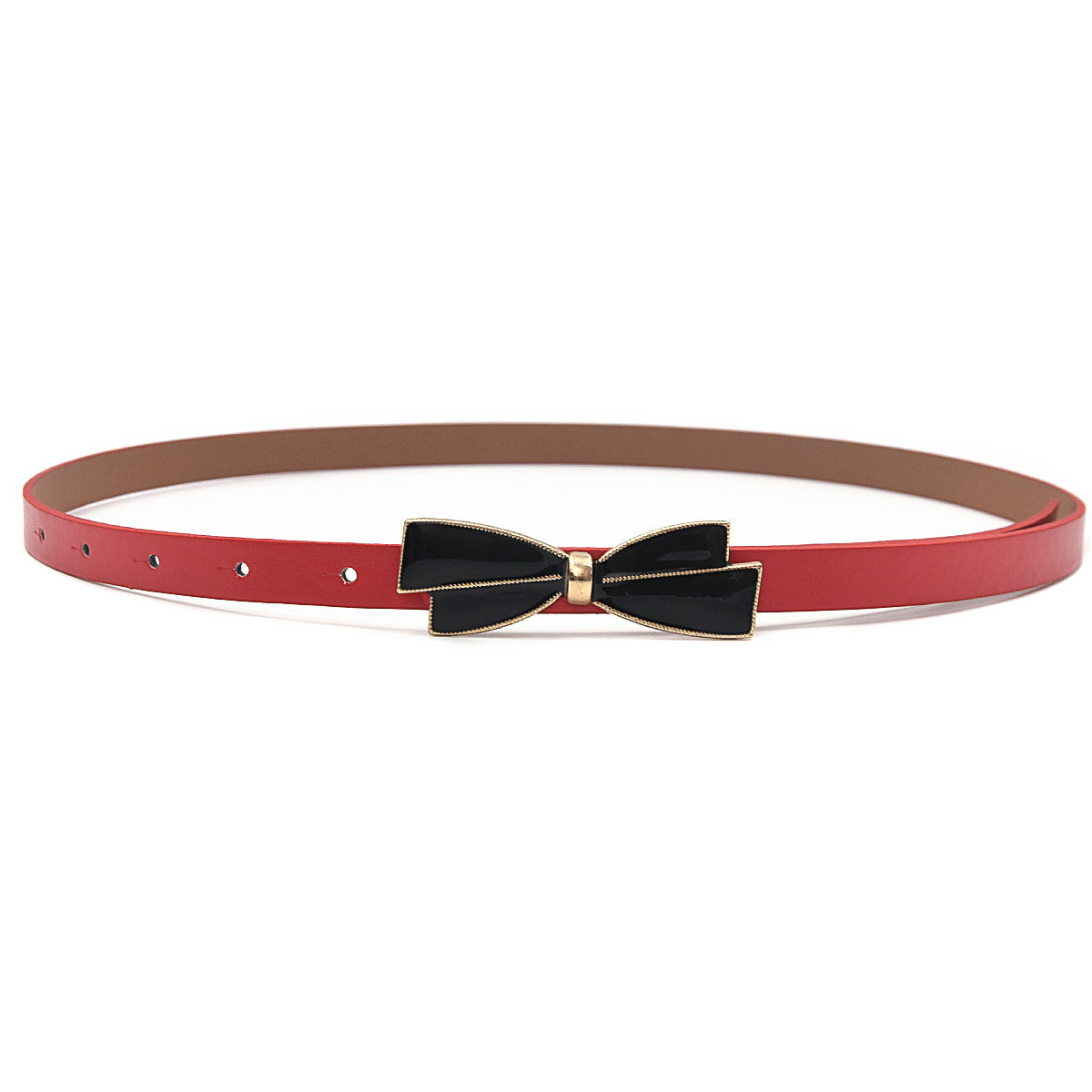 Bow plate buckle thin belt