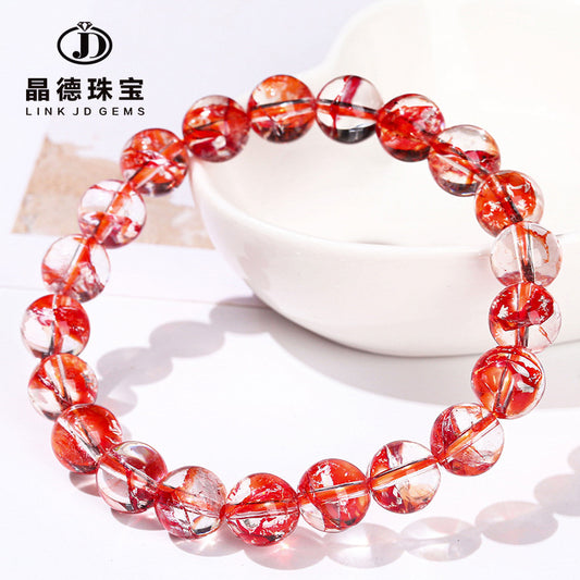 Optimized natural red Asai crystal bracelet