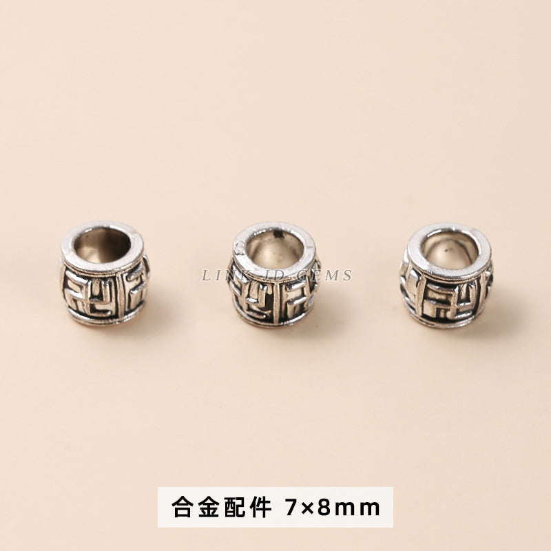 Tibetan silver zinc alloy disc with diamond bead spacer accessories