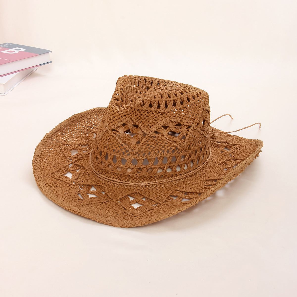 Men's Outdoor Travel Hat Breathable Handmade Straw Denim Hat