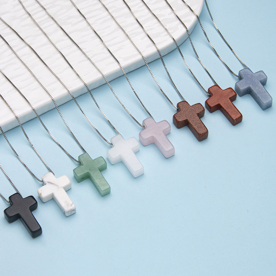 Cross Stainless Steel Adjustable Pendant Necklace