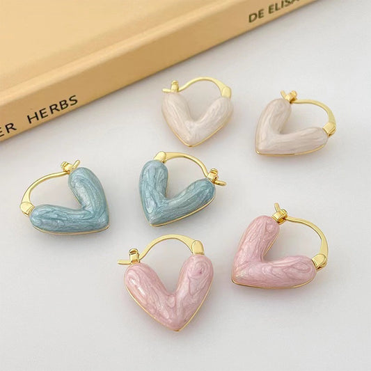 Love shaped earrings female explosion