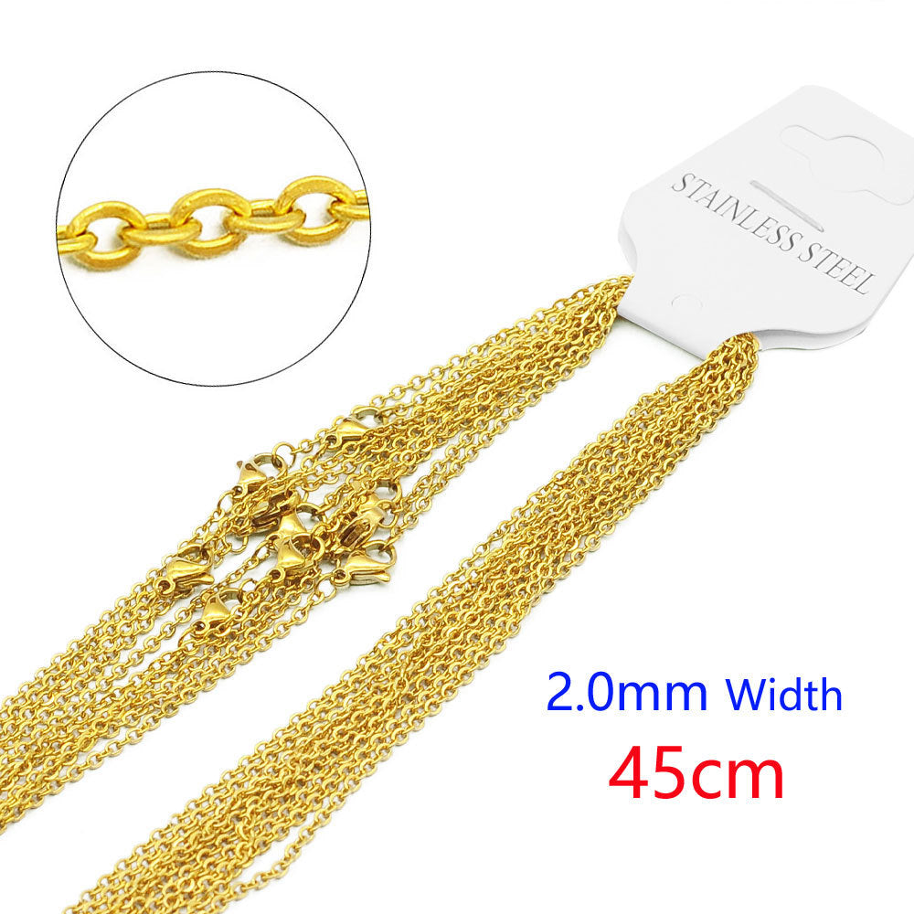 Stainless Steel Necklace O Shape Flat Chain