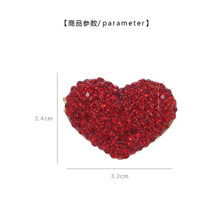 Full Diamond Red Love Brooch